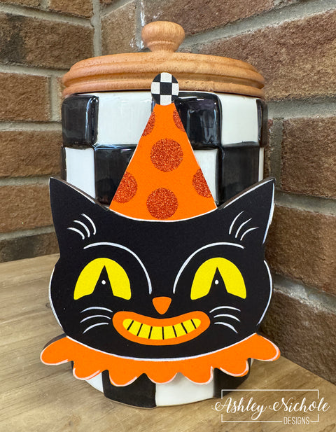Retro Scaredy Cat Halloween - Mini Piece (Magnet/Velcro)