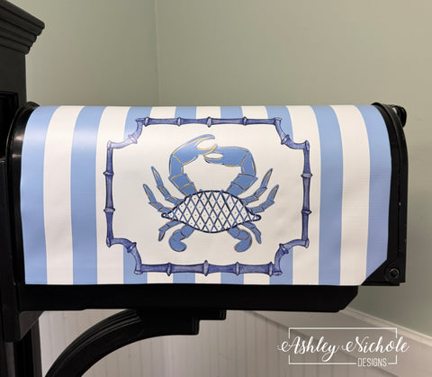 Chinoiserie Crab - Magnetic Vinyl Mailbox Cover