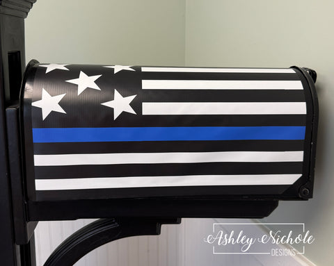 Thin Blue Line American - Magnetic Vinyl Mailbox Cover