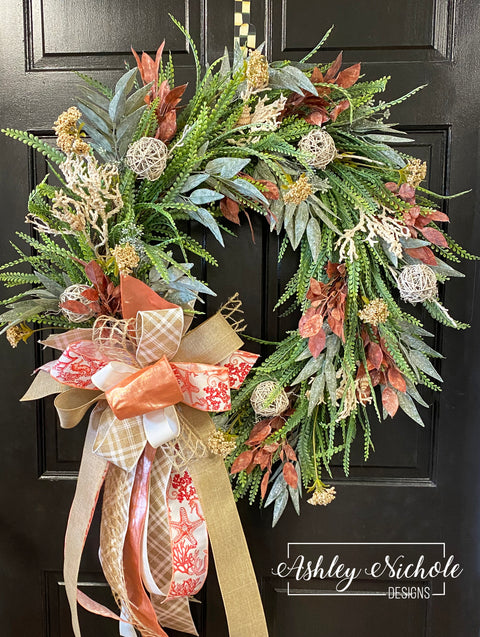 Ocean Corals & Grasses Wreath