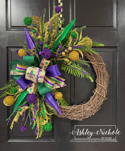 Celebrate in Mardi Gras Fashion Wreath