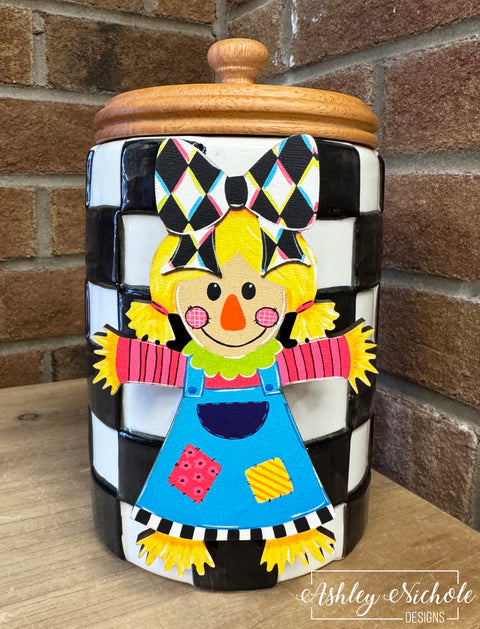Bright Patchwork Scarecrow Girl - Mini Piece (Magnet/Velcro)
