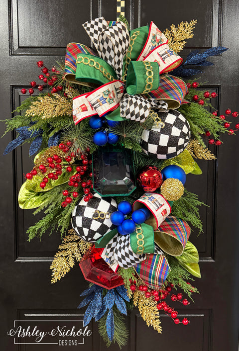 Festive Holiday Nutcracker Christmas Swag