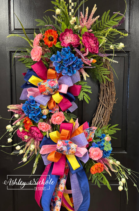 *READY to SHIP* - Colorful Bloom Symphony Wreath