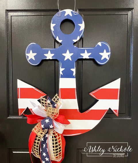 Patriotic Anchor Door Hanger