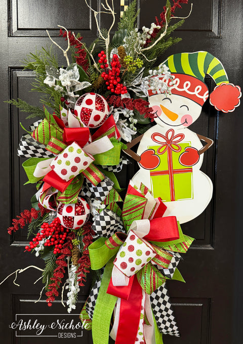 Cheery Snowman Christmas Wreath