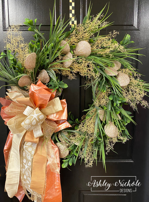 Seashells & Grasses On The Shore Wreath