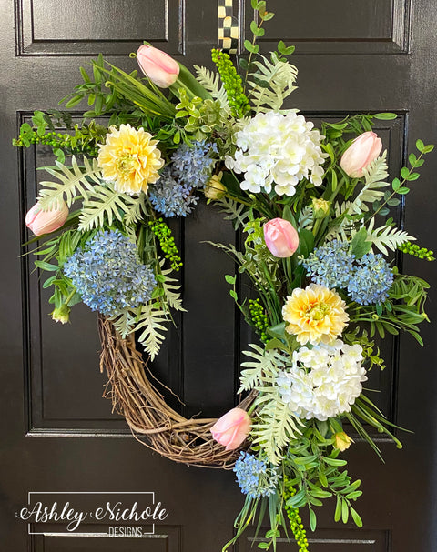 Pastel Blossoms of Spring Wreath