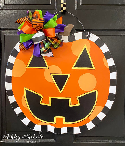 Jack-O-Lantern Pumpkin Door Hanger