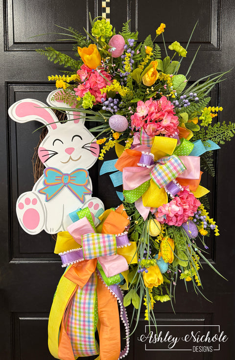 Bunny - Cute as a Button - Wreath