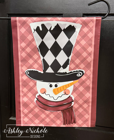 Classy Winter Snowman - Vinyl Garden Flag