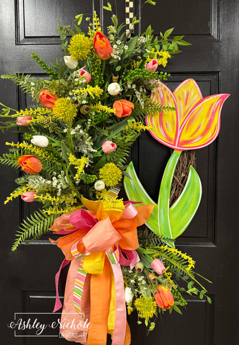 Tulip Bulbs of Early Spring Wreath