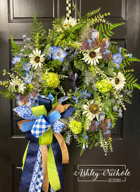 Butterflies in the Sunflower Garden Wreath