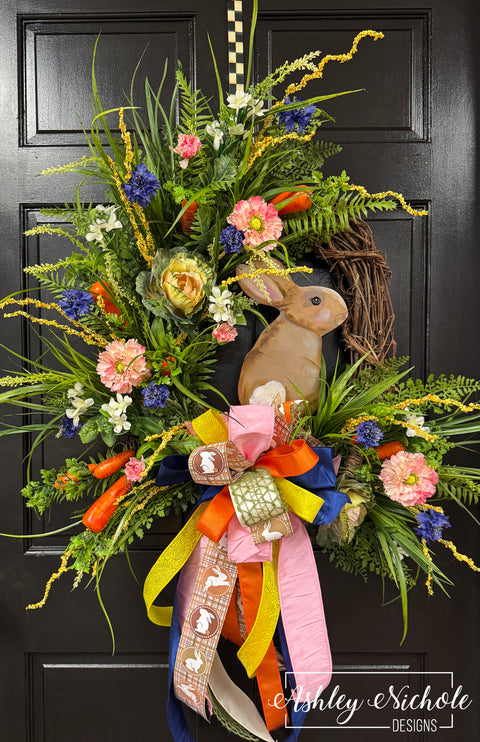 Cottontail Bunny Floral Wreath