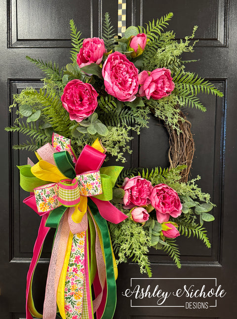 18" Round - PINK Peony Daydream Wreath