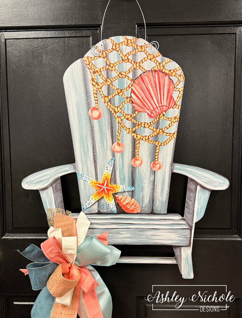Coastal Cottage Chair - Door Hanger (UV PRINTED ONLY)