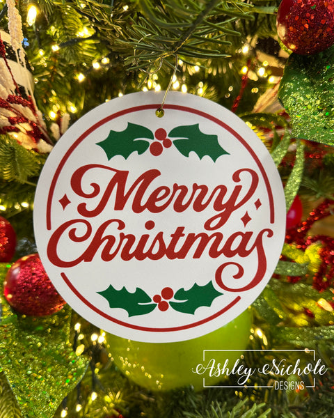 Merry Christmas - Wooden Christmas Ornament