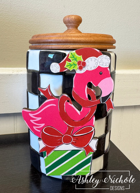 Merry & Bright Christmas Flamingo - Christmas Mini Piece (Magnet/Velcro)
