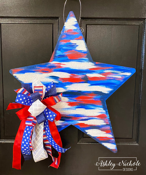 Abstract Patriotic Star Door Hanger (UV PRINTED Only)