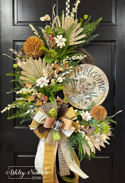 Boho Earth Vibes Welcome Wreath