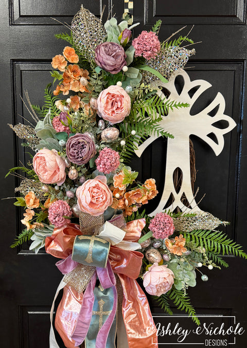 Resurrection Sunday Easter Cross Wreath