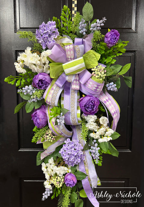 *READY to SHIP* - Lavender Blossoms Teardrop Swag