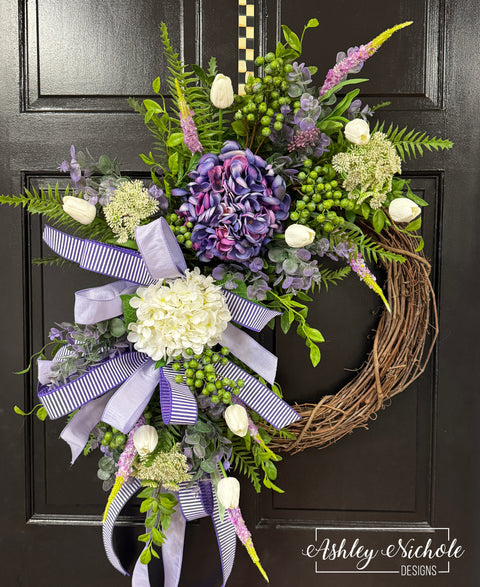 Lavender Garden Hydrangea Wreath