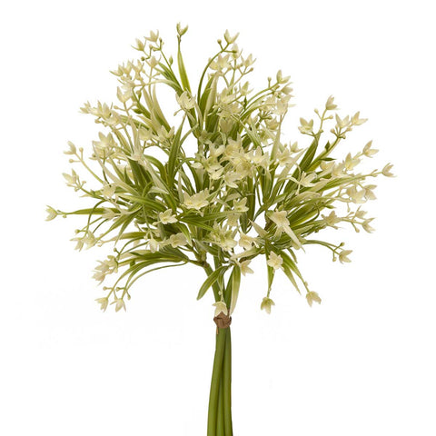 9" x 15" Flower Grass Beauty Bunde x3 Tied with Raffia - White