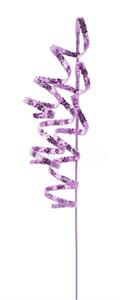 22" Glitter Curly Ribbon Hanging Spray - Lavender