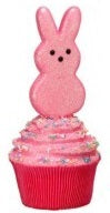 8.5" Styrofoam Glittered Bunny Peep Cupcake - Pink