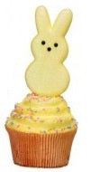 8.5" Styrofoam Glittered Bunny Peep Cupcake - Yellow