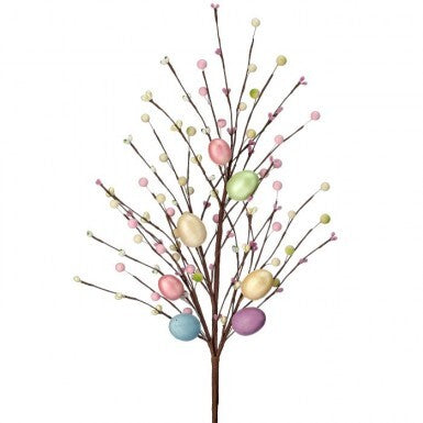 28" Pearlized Easter Eggs & Pip Berry Spray - Pastels