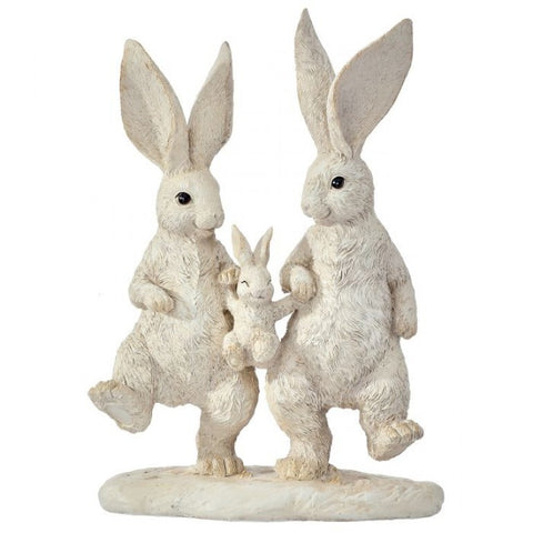 12.5" Resin Bunny Family - Cream
