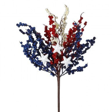 16" Patriotic Berry Pick With Stars
