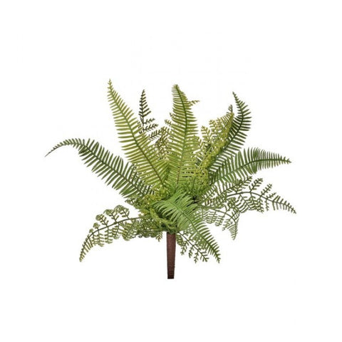 13" Plastic Natural Touch Mixed Fern Plant - Two Tone Green