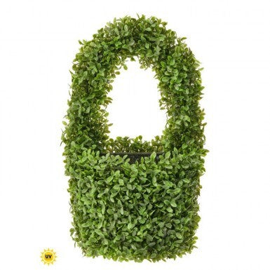 18" Boxwood Wall Pocket Basket - UV Protected - Two Tone Green