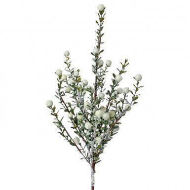 21" Frosted Berry Privet Spray - White