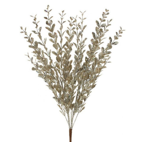 23” Glittered Boxwood Bush - Champagne