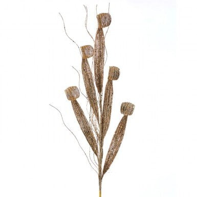 32" Glitter Dragon Lily Spray x5 - Champagne