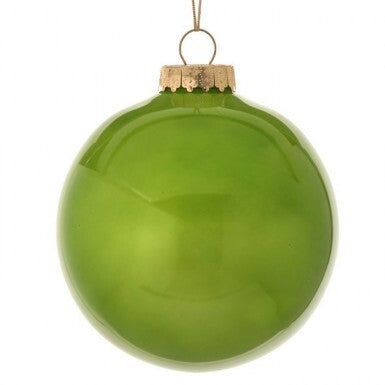 6” Glass Look Plastic Ball Ornament - Apple Green