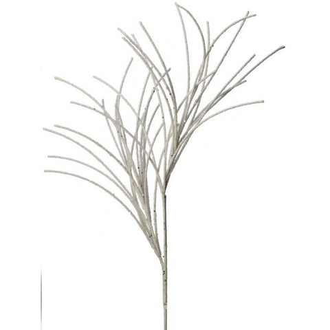 28" Micro Beaded/Sequined Grass Spray - White
