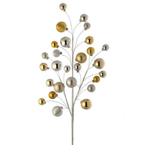 31" VP Shiny & Matte Ball Spray Stem - Gold, Silver & Champagne