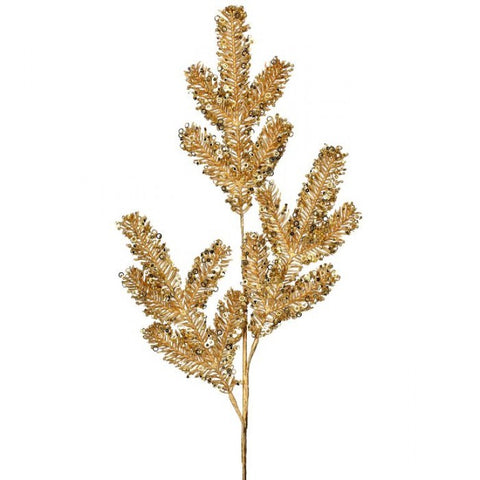 30" Glitter & Sequin Angel Pine Spray - Gold