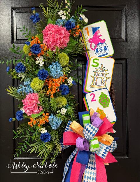 Mahjong Party Stack Wreath