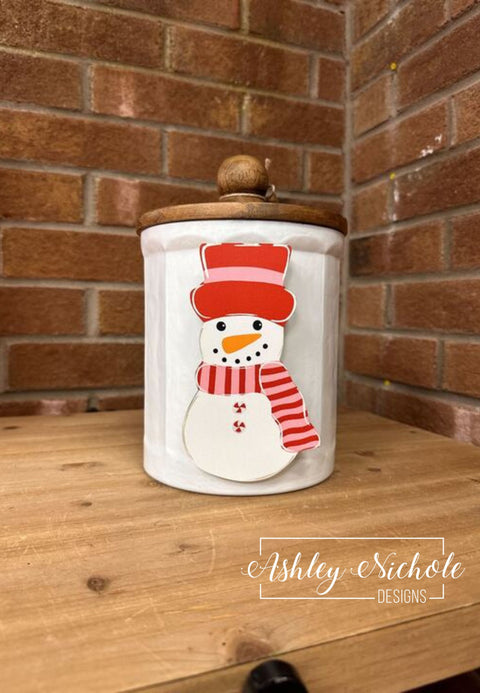 Peppermint Winter Snowman - Winter Valentine Mini Piece (Magnet/Velcro)