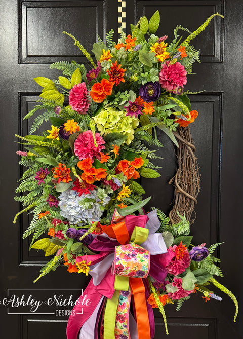 *READY to SHIP* - Mixed Summer Florals Wreath