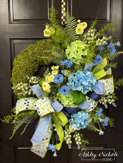 Mossy Hydrangea Haven Wreath