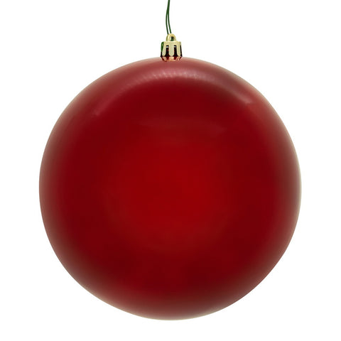 4" Seamless Ball Ornament - UV Drilled - Red Pearl “Glass Look”