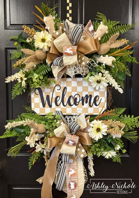 Neutral Tones Easter Welcome Wreath