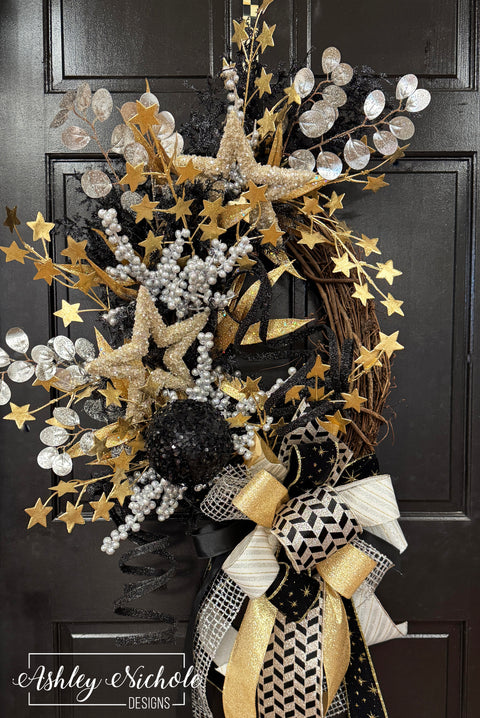 New Years Starry Night Wreath